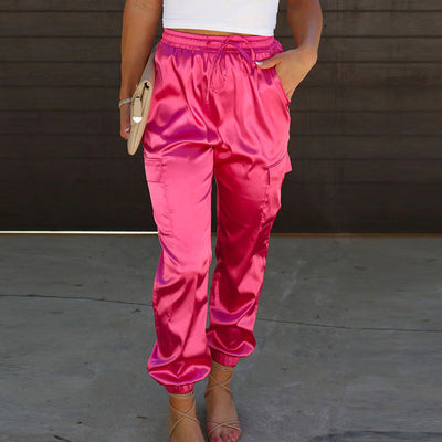 Zavando - Elegante Cargohose mit Satin-Schimmer