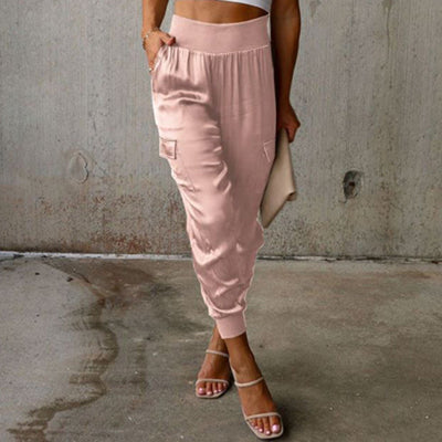 Zavando - Elegante Cargohose mit Satin-Schimmer