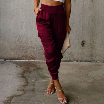 Zavando - Elegante Cargohose mit Satin-Schimmer