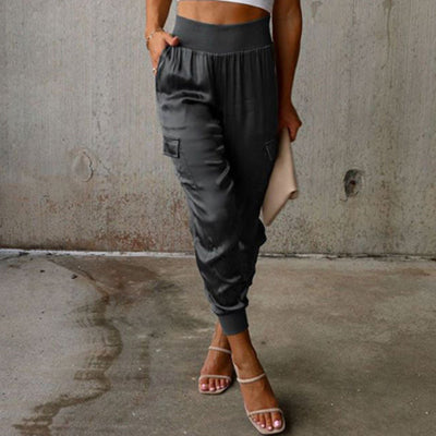 Zavando - Elegante Cargohose mit Satin-Schimmer