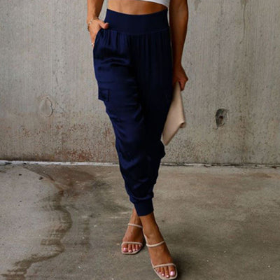 Zavando - Elegante Cargohose mit Satin-Schimmer