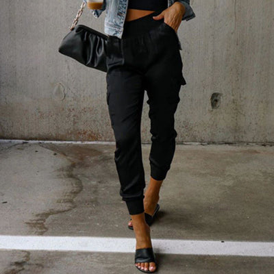 Zavando - Elegante Cargohose mit Satin-Schimmer