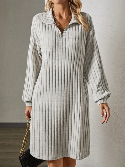 Zavando - Lockeres strickkleid mit langen armeln