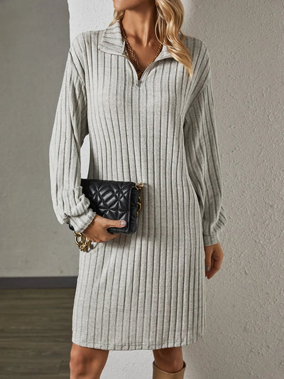 Zavando - Lockeres strickkleid mit langen armeln