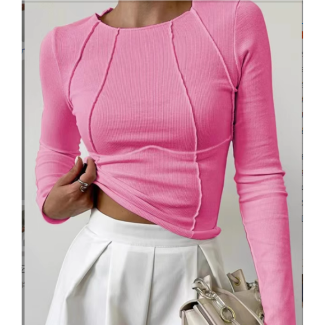 Henley | Damen Lässig Stricktl Oberteil | Schlanke Passform