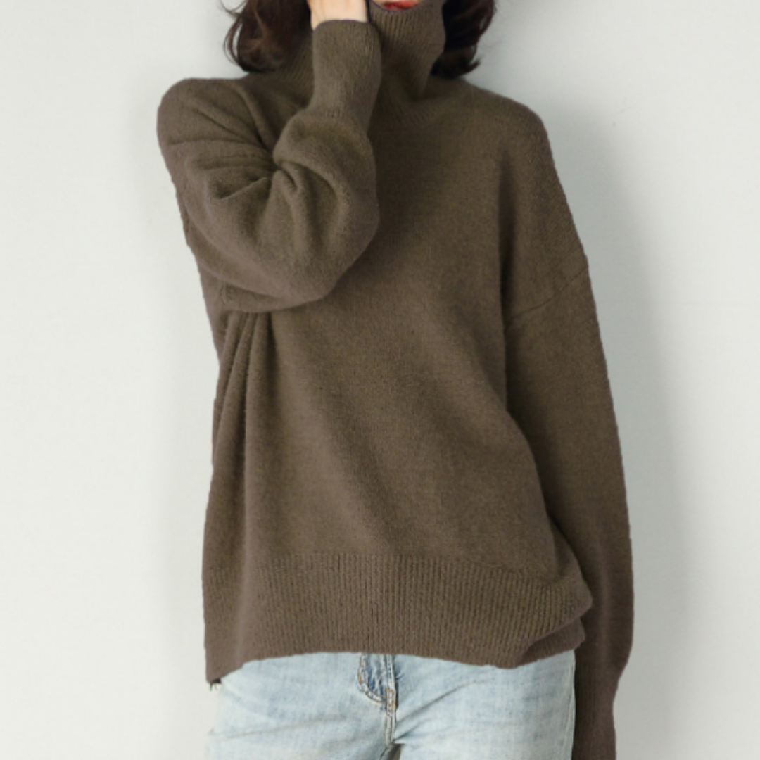 Rollkragenpullover Mit Lockerer Passform Für Damen | Schick