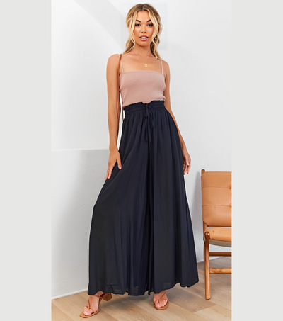 Zavando - Weites Bein Lose Hohe Taille Hosen