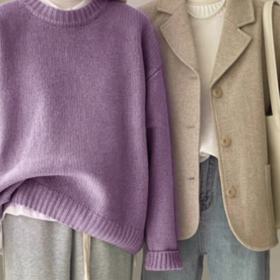 Übergroßer Rundhalspullover Aus Strick Für Damen | Warm