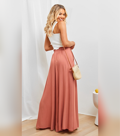 Zavando - Weites Bein Lose Hohe Taille Hosen