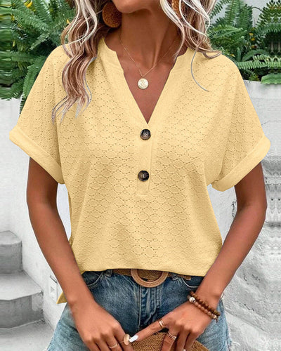 Kurzärmliges Top Mit V Ausschnitt Für Damen | Lässig