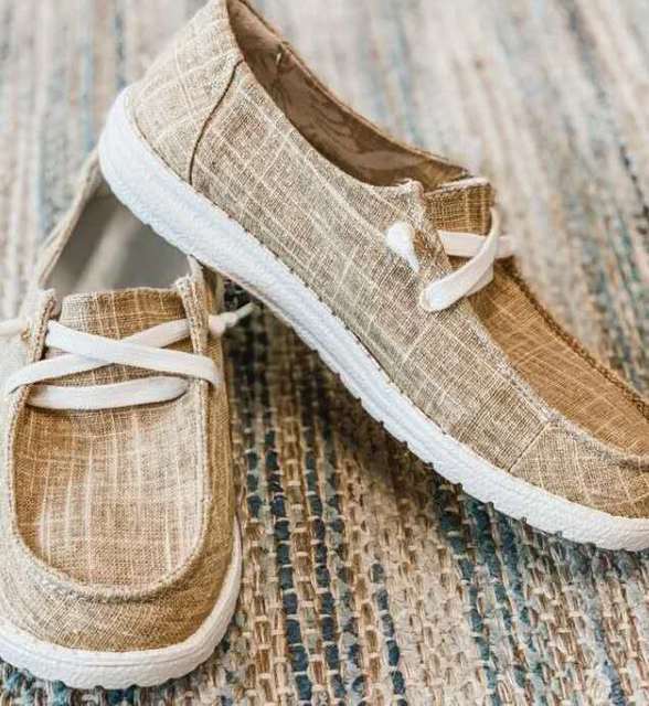 Damen Schnür-Slip-On-Schuhe aus Canvas
