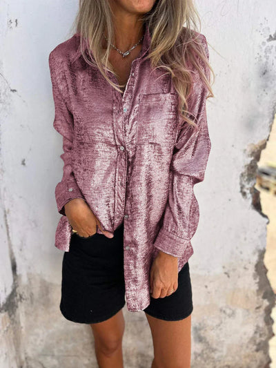 Langarmshirt Mit Pailletten Für Damen | Button Down