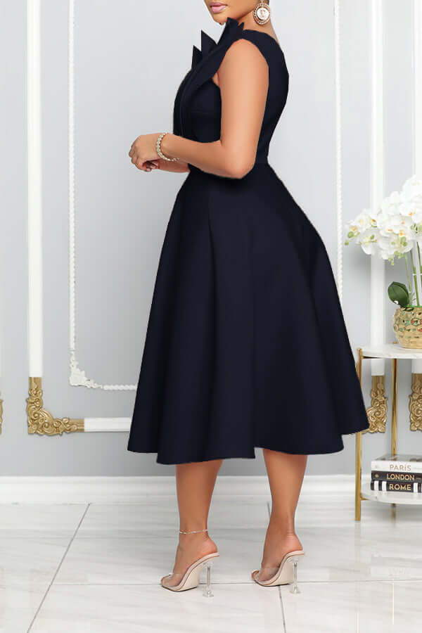 Elegantes Ärmelloses Formelles Damenkleid | Midi
