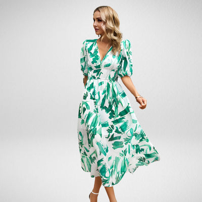 Zavando - Charmantes Kleid mit V-Ausschnitt