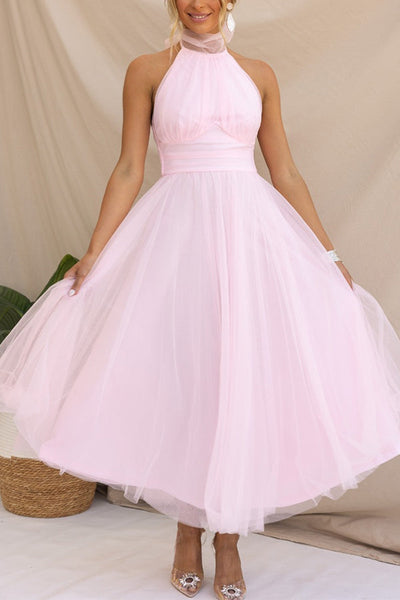 Elegantes Neckholderkleid Für Damen | Midi