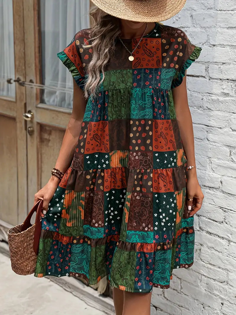 Zavando – Patchworkkleid im Bohème-Stil