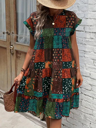 Zavando – Patchworkkleid im Bohème-Stil