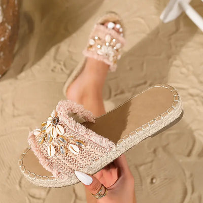 Zavando – Stilvolle Strandsandalen mit Perlen