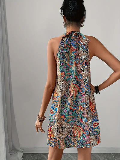 Zavando – Künstlerisches Neckholder-Minikleid