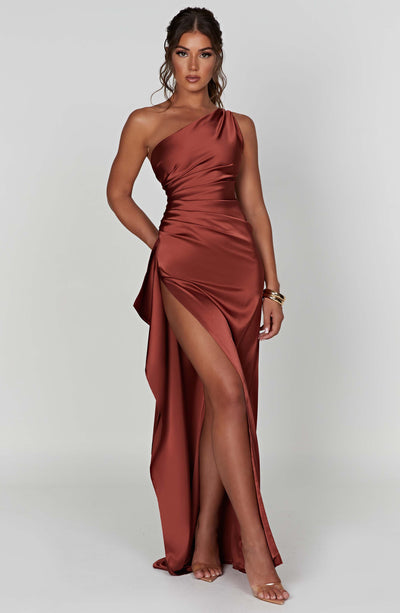 Zavando - Satin-Maxikleid