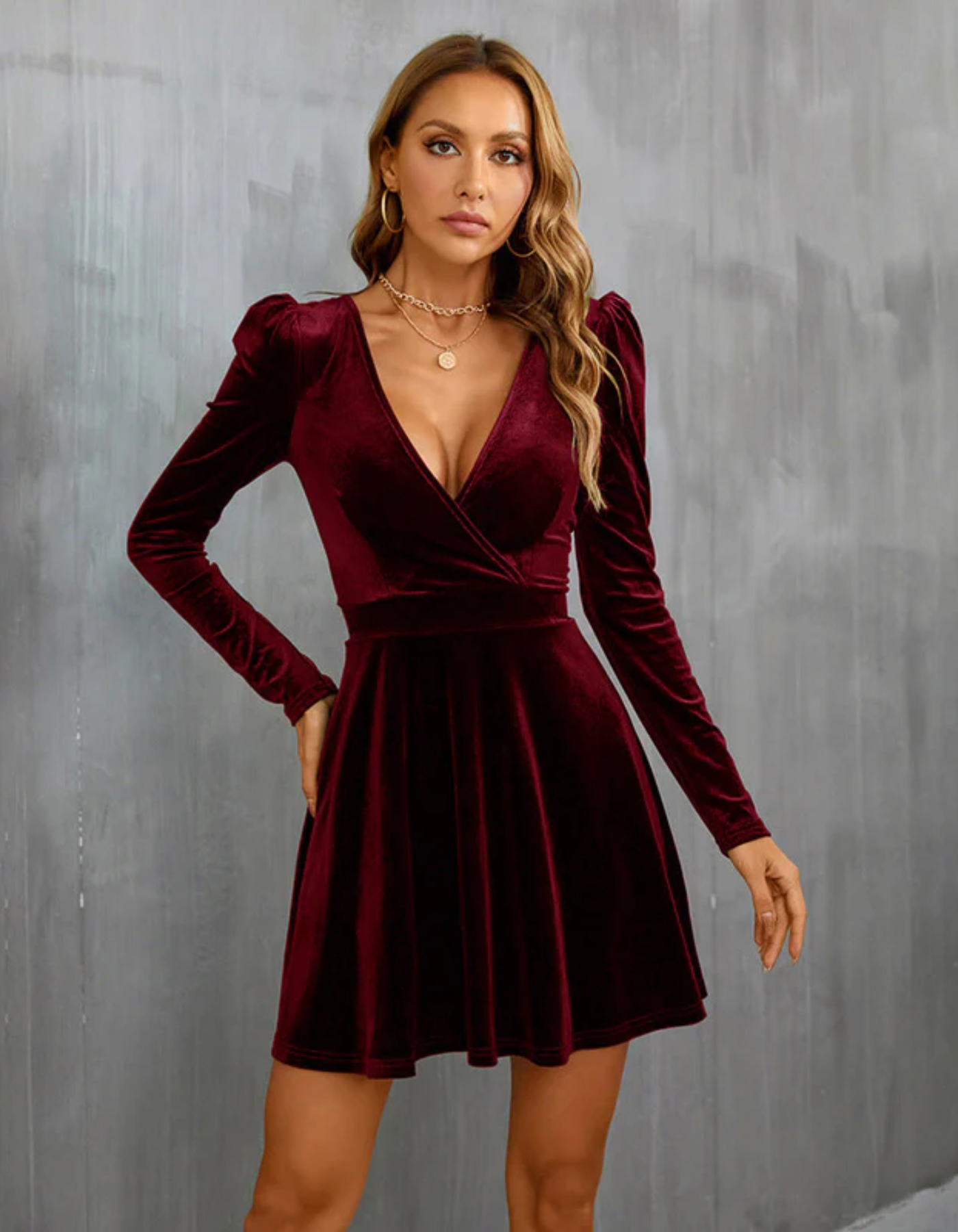 Zavando | Ballkleid Langarm | Mini