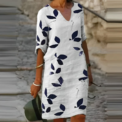 Bedrucktes Kleid Mit 3/4 Ärmeln Für Damen | Mini