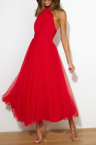 Elegantes Neckholderkleid Für Damen | Midi