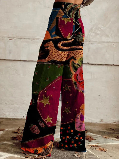 Zavando - Freizeithose mit Vintage-Druck