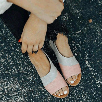 Zavando – Stilvolle zweifarbige Sandalen mit offener Spitze