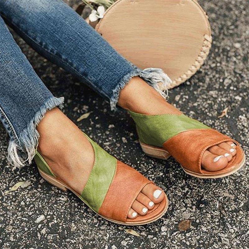 Zavando – Stilvolle zweifarbige Sandalen mit offener Spitze