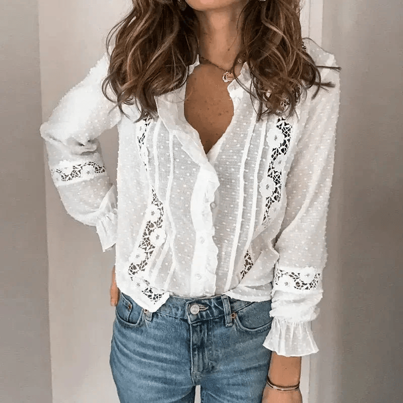 Elegante Langarmbluse Für Damen | Button Down