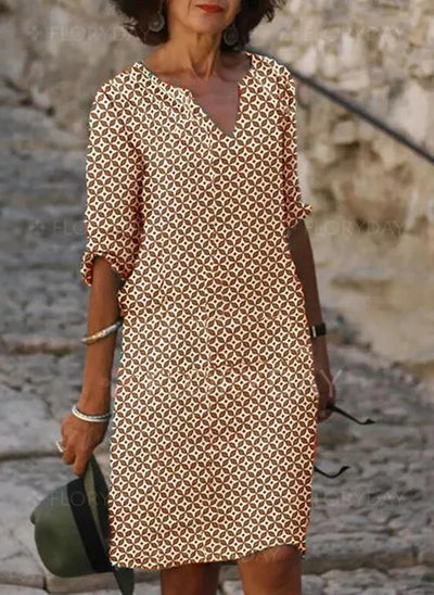 Zavando – Luftig Elegantes Mittel-Länge Kleid
