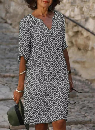 Zavando – Luftig Elegantes Mittel-Länge Kleid