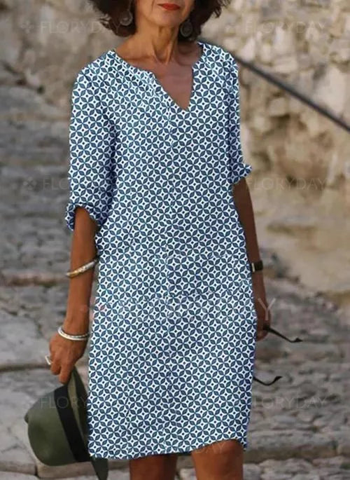 Zavando – Luftig Elegantes Mittel-Länge Kleid