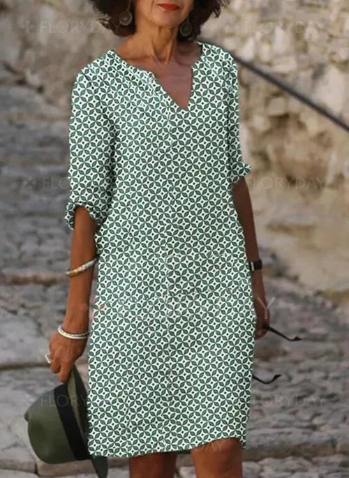 Zavando – Luftig Elegantes Mittel-Länge Kleid