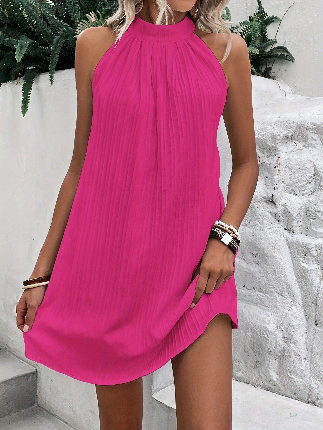 Ärmelloses Neckholder Kleid Für Damen | Mini