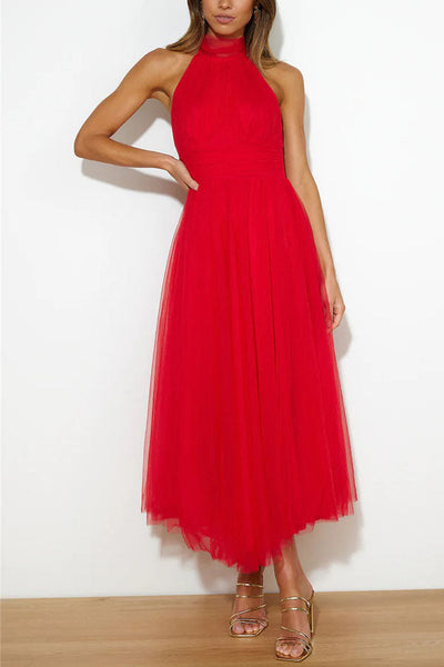 Elegantes Neckholderkleid Für Damen | Midi