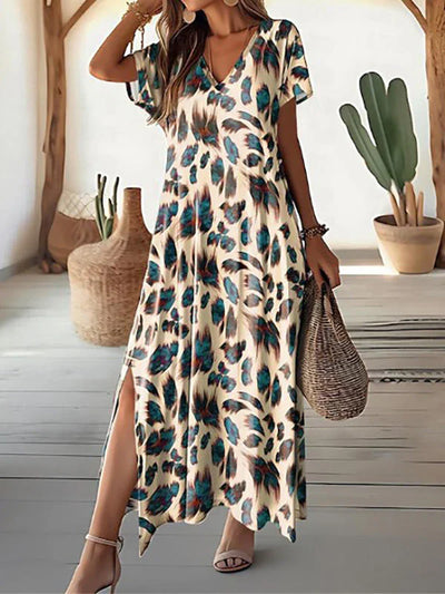 Zavando – Stilvolles Maxikleid mit Animalprint