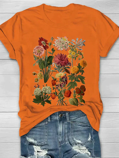 Kurzärmliges T Shirt Mit Blumendruck Für Damen | Sommer