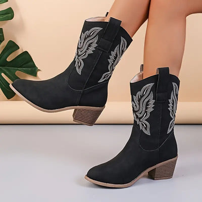Damen Cowgirl Stiefel Mit Absatz | Bequem