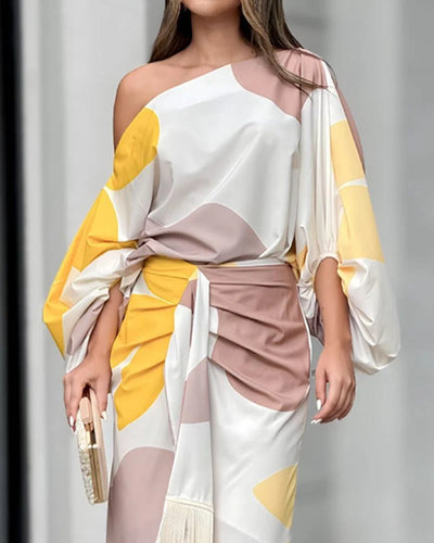 Zavando – Seidiges Satin-One-Shoulder-Kleid