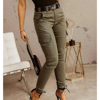 Zavando | Damen Cargo Hose | Schwarz