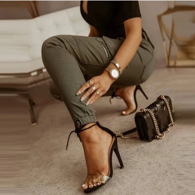 Zavando | Damen Cargo Hose | Schwarz