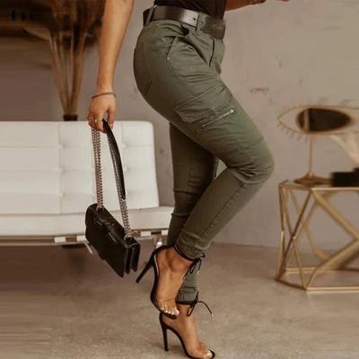 Zavando | Damen Cargo Hose | Schwarz