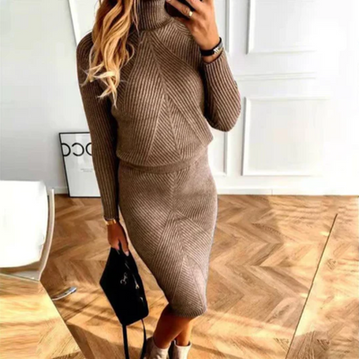 Zavando | Damen Elegant Kleid | strickkleid
