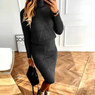 Zavando | Damen Elegant Kleid | strickkleid