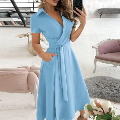 Zavando | Damen Lange Wickelkleid | Midi