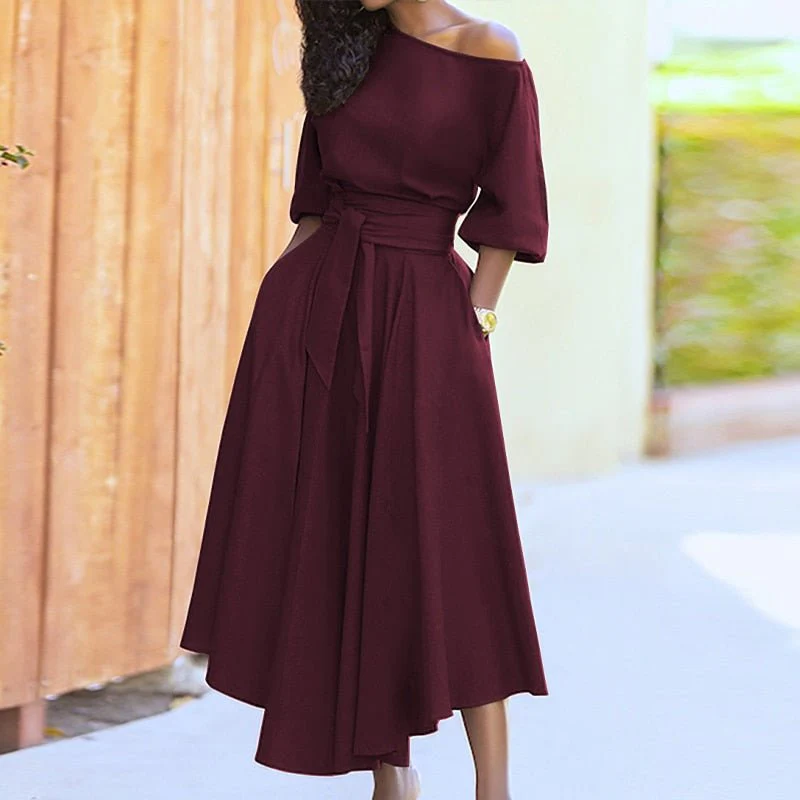 Zavando | Damen Lange Wickelkleid | Midi