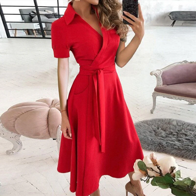 Zavando | Damen Lange Wickelkleid | Midi