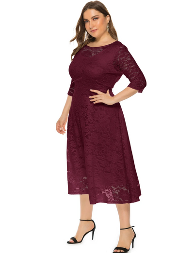 Zavando | Damen Elegant Kleid | Midi